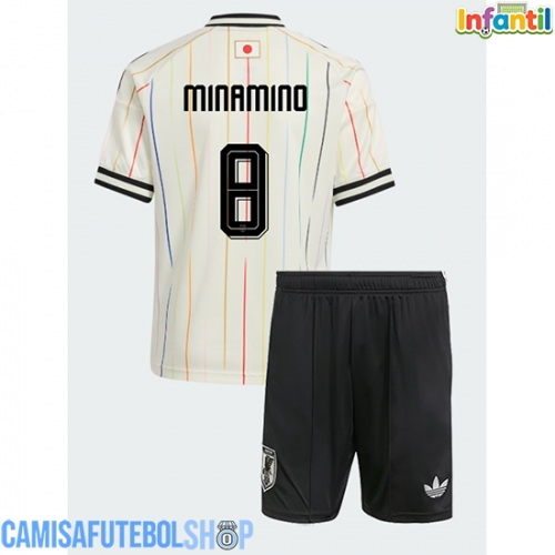 Camisa de time de futebol Japão Takumi Minamino #8 Replicas 2º Equipamento Infantil Mundo 2026 Manga Curta (+ Calças curtas)